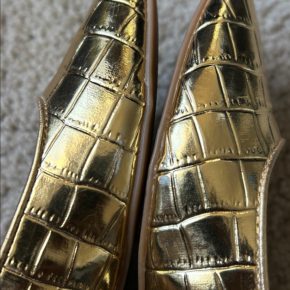 LOFT Gold Crocodile Pattern Flats - Picture 7 of 11